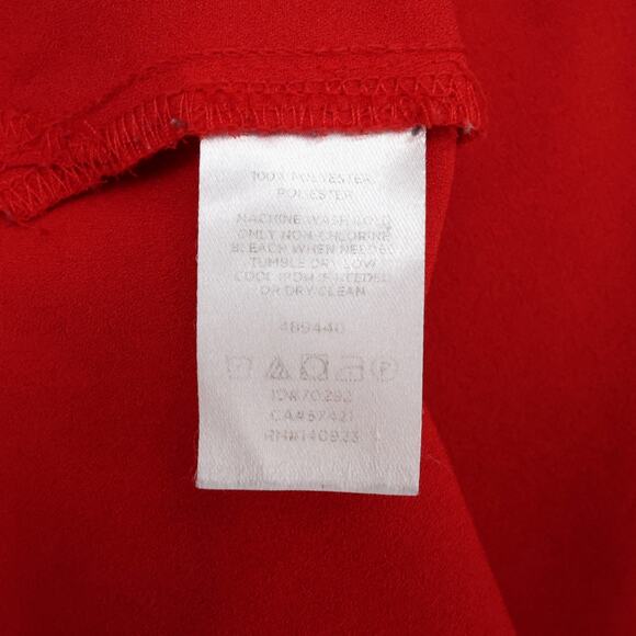 Loft Plus Top Womens 16 Red Button Up Back Blouse Cuffs Scoop Neck Lightweight - Picture 12 of 12